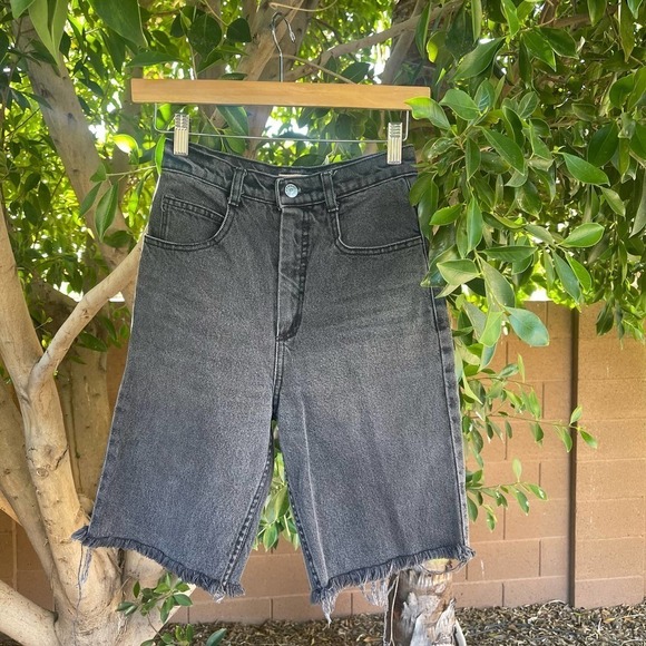 Retro Guess Jean Shorts Womens XS Grey Distressed Grunge George Marciano